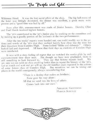 Yearbook page 105, Class of 1926