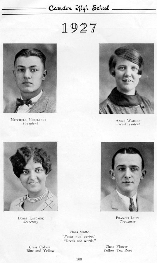 Yearbook page 110, Class of 1926
