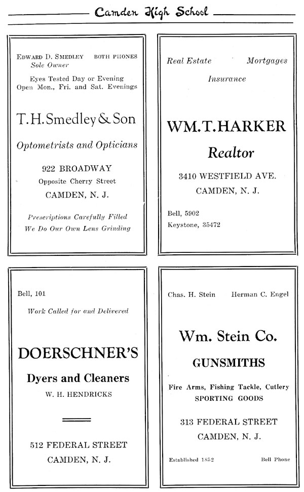 Advertisers page 114, Class of 1926 yearbook