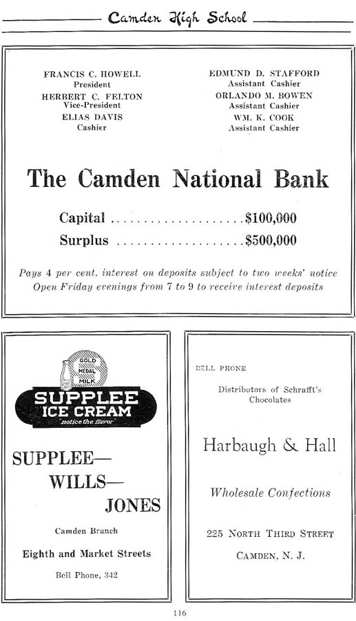 Advertisers page 116, Class of 1926 yearbook