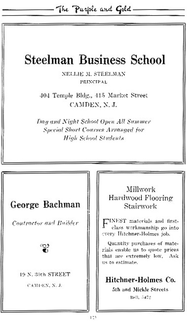 Advertisers page 123, Class of 1926 yearbook