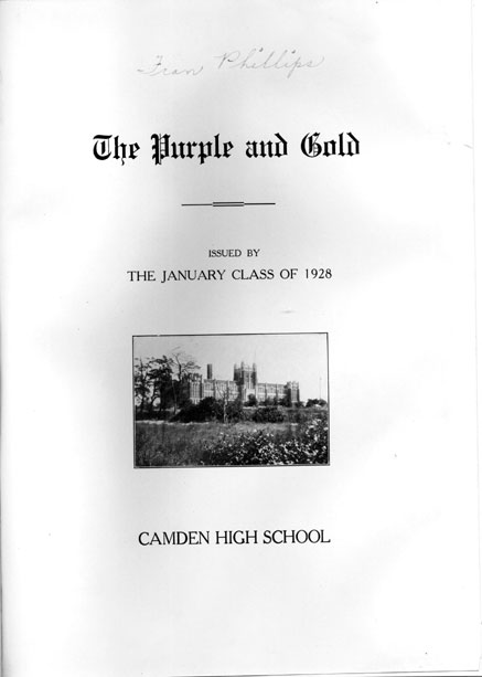 The Purple and Gold title page, January 1928