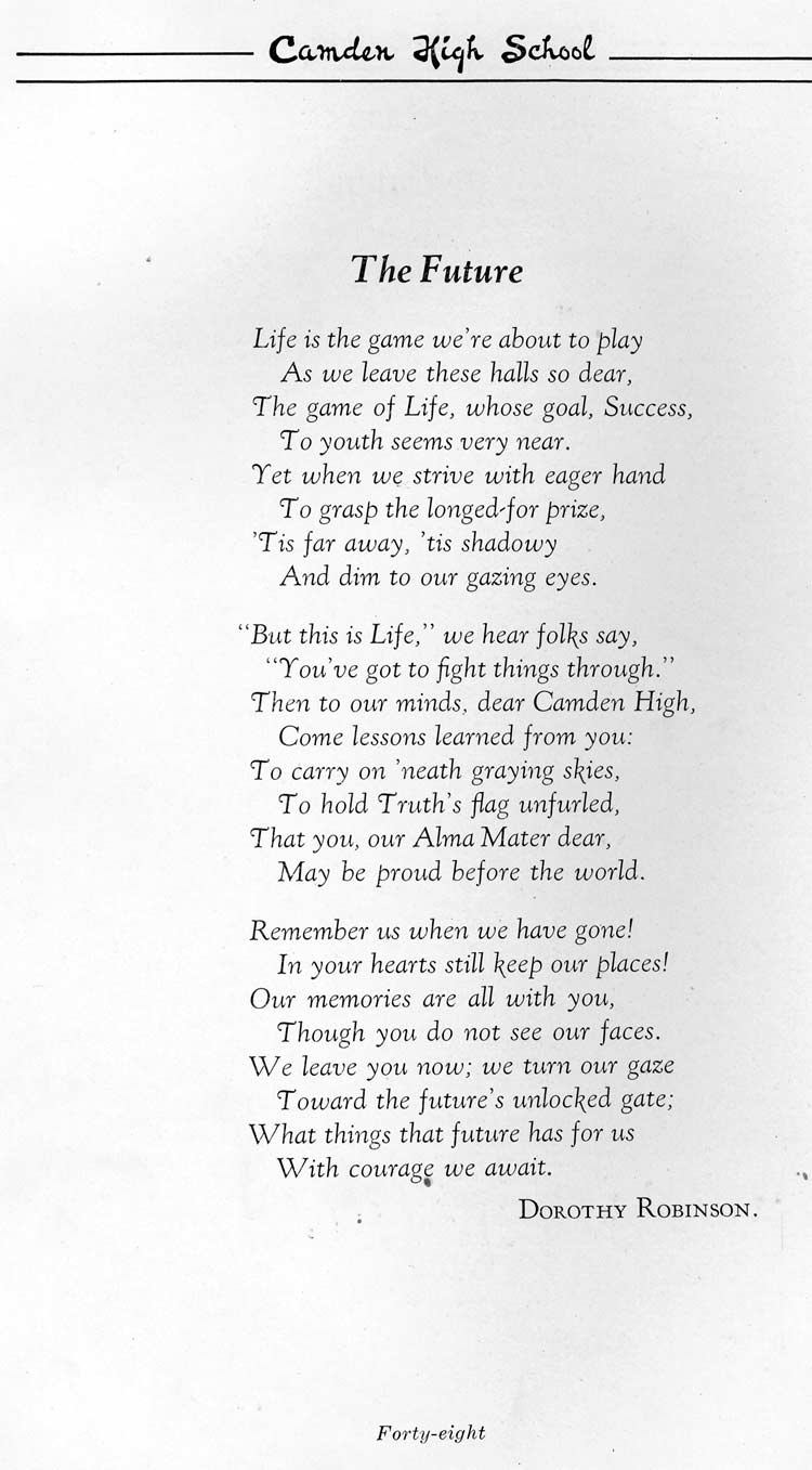 The Future, a poem by Dorothy Robinson, page 48