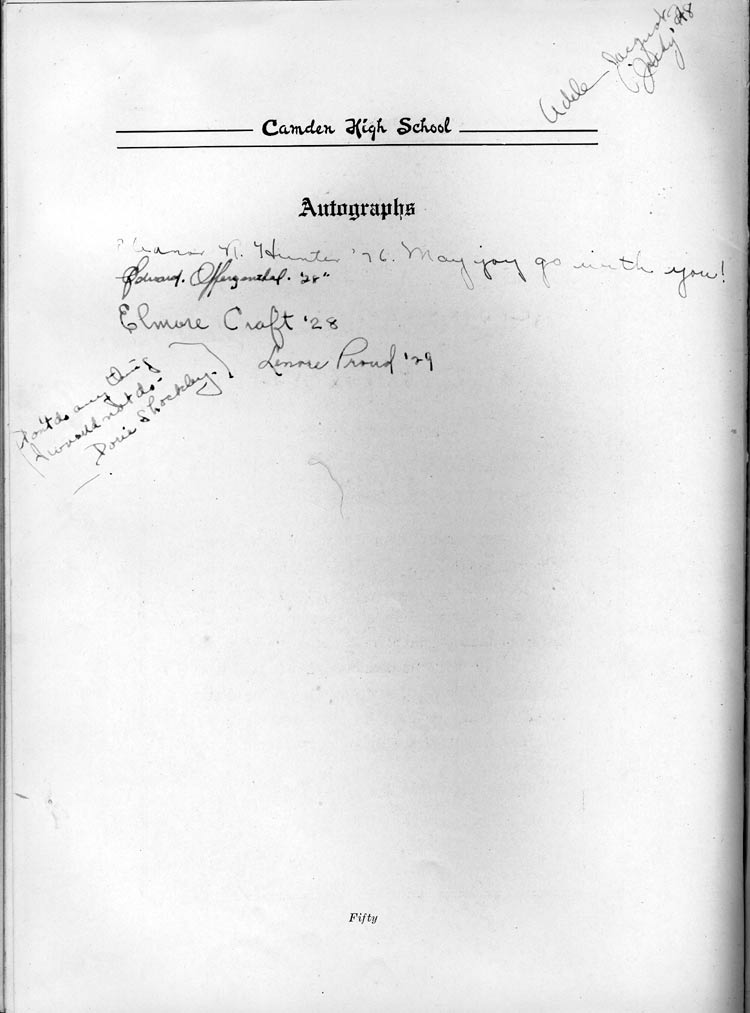 Autographs page, page 50