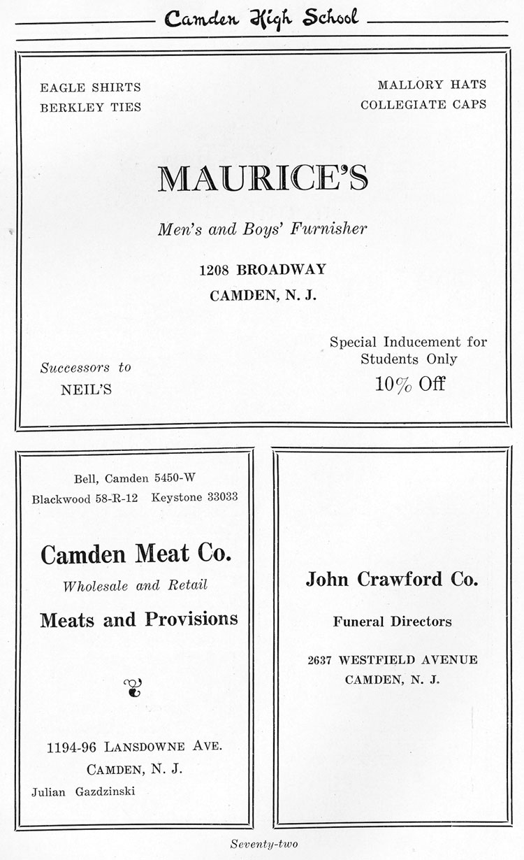 Advertisers page 72