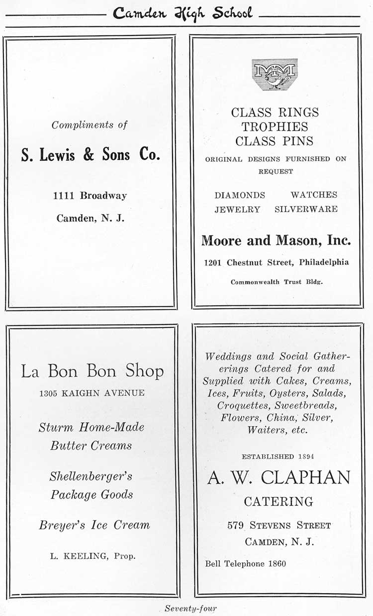 Advertisers page 74