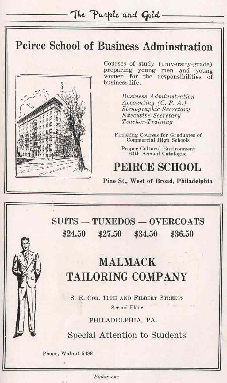 Yearbook advertisement page 81
