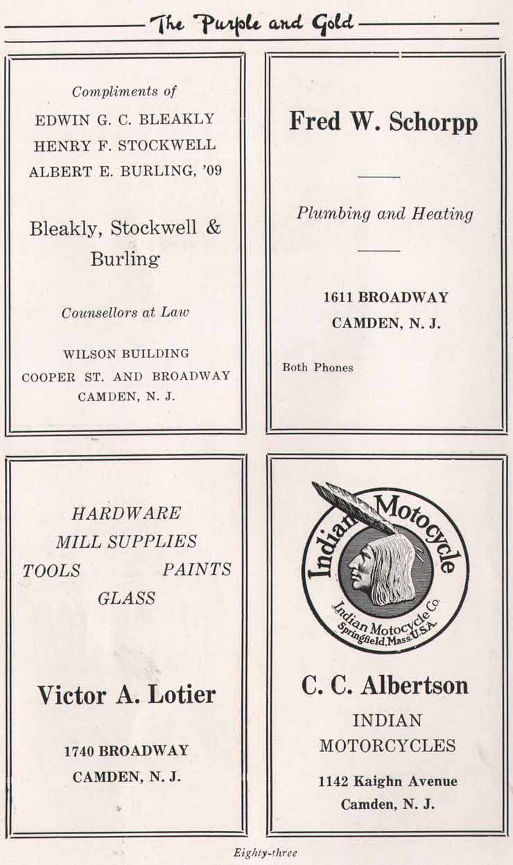 Yearbook advertisement page 83