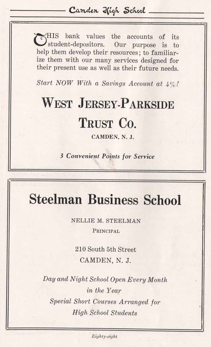 Yearbook advertisement page 88