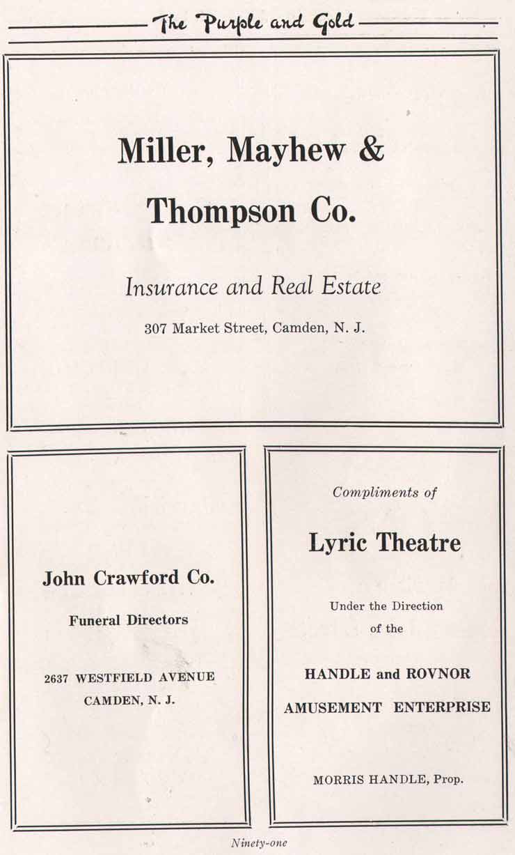 Yearbook advertisement page 91
