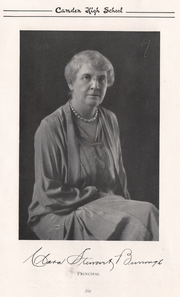Clara Stewart Burrough, Principal of Camden High School