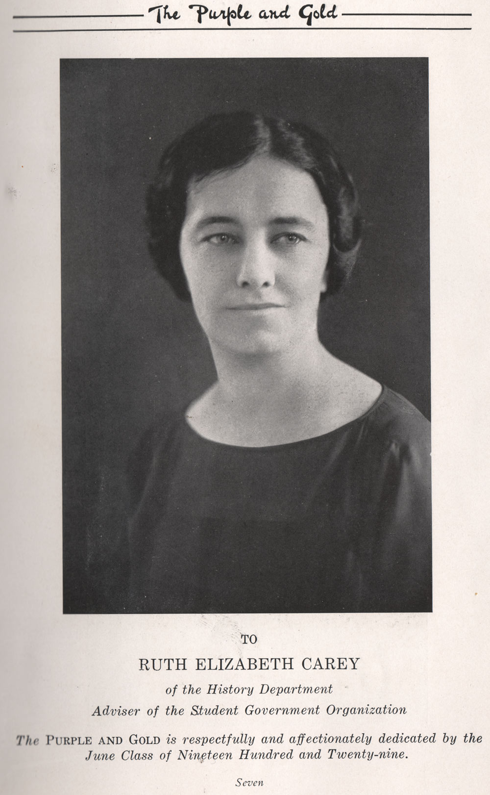 Ruth Elizabeth Carey, faculty adviser