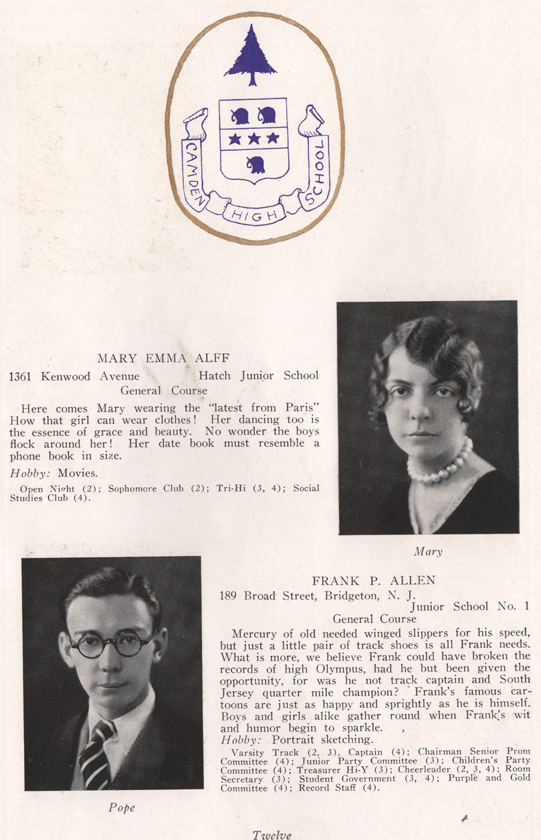 Mary Emma Alff, Frank P. Allen