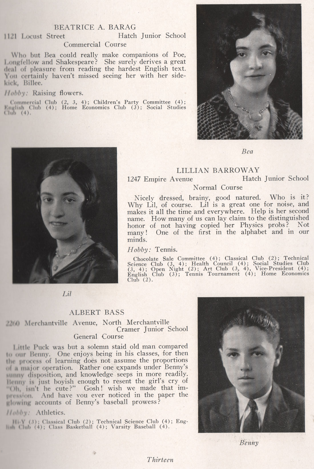 Beatrice A. Barag, Lillian Barroway, Albert Bass