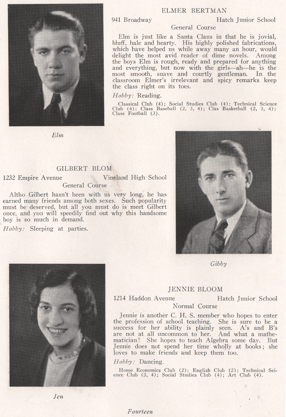 Elmer Bertman, Gilbert Blom, Jennie Bloom