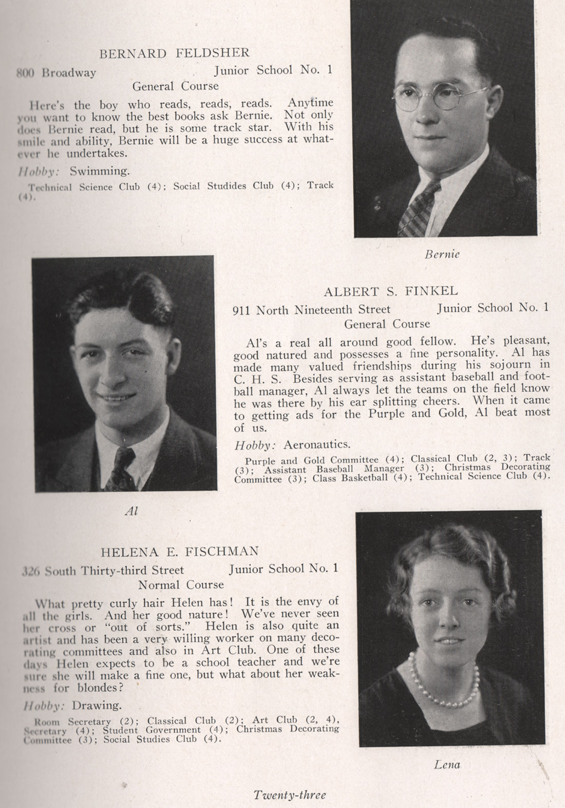 Bernard Feldsher, Albert S. Finkel, Helena E. Fischman