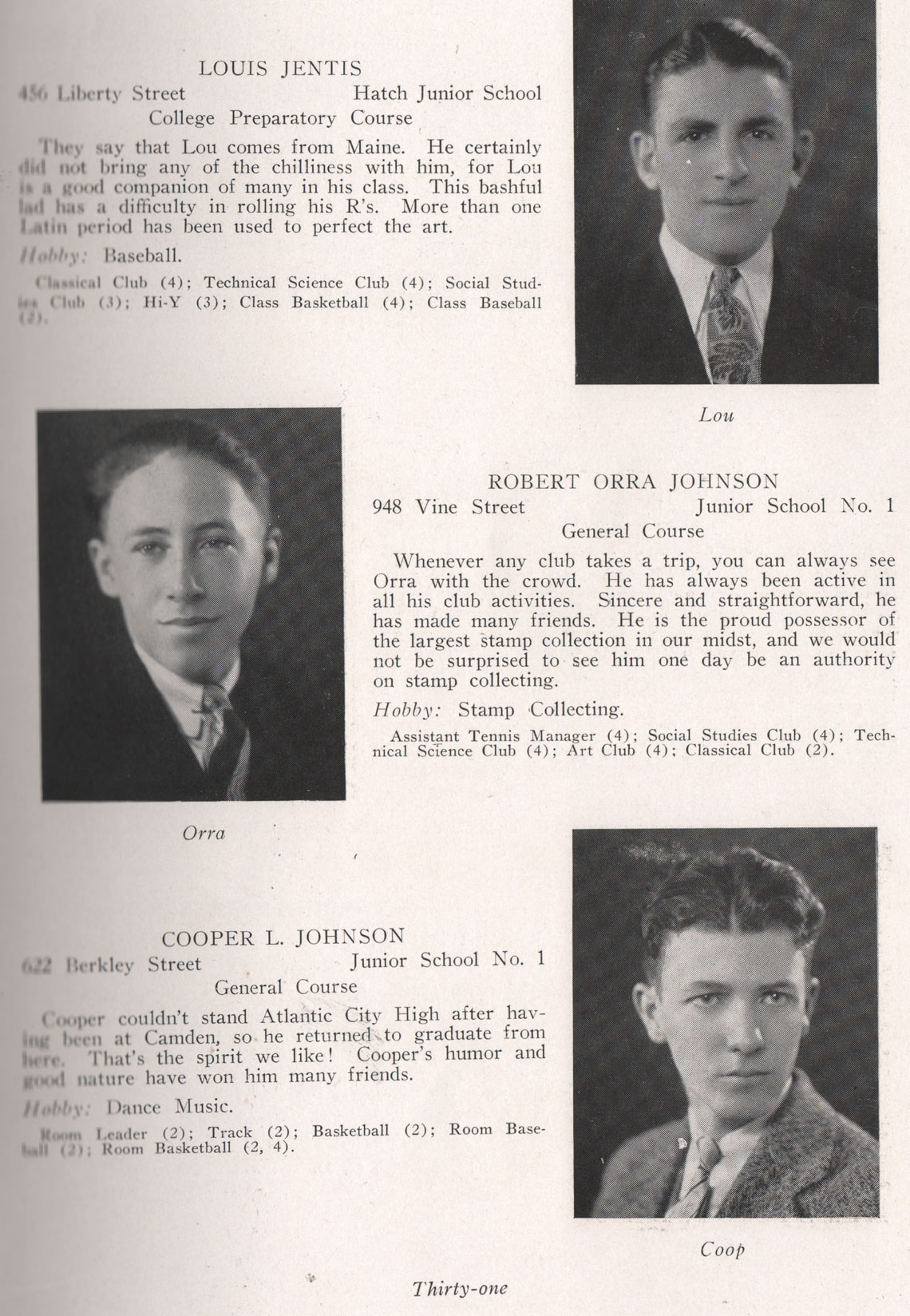 Louis Jentis, Robert Orra Johnson, Cooper L. Johnson