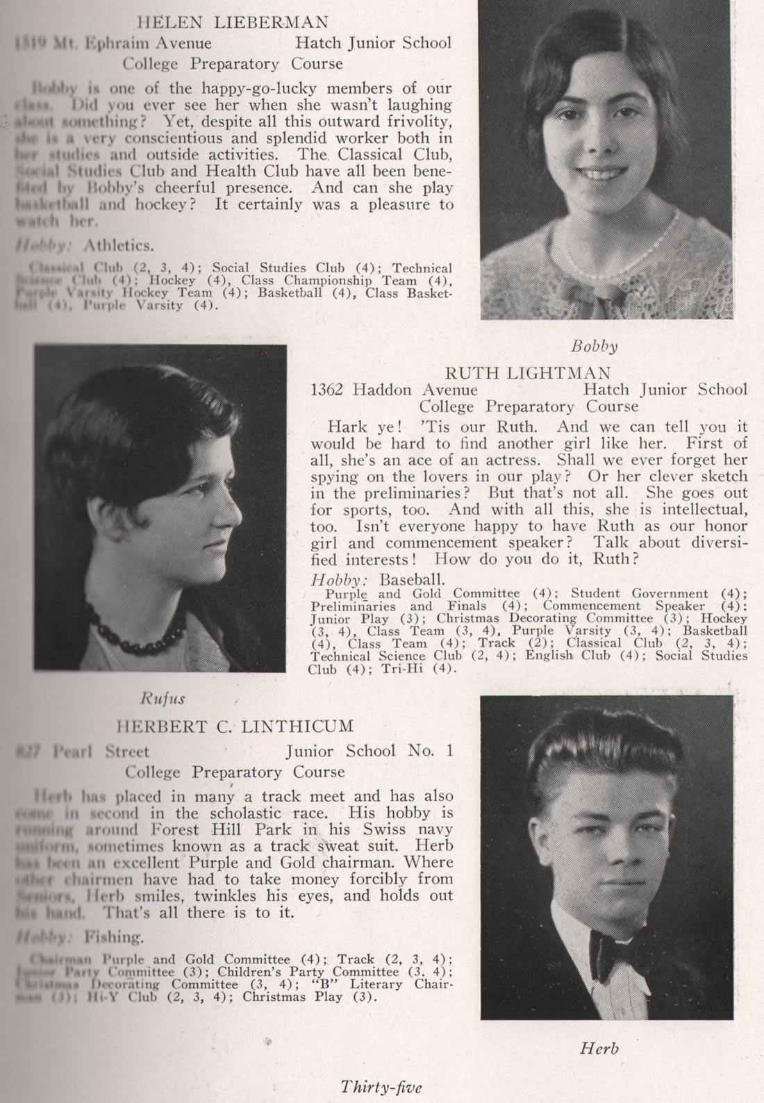 Helen Lieberman, Ruth Lightman, Herbert C. Linthicum