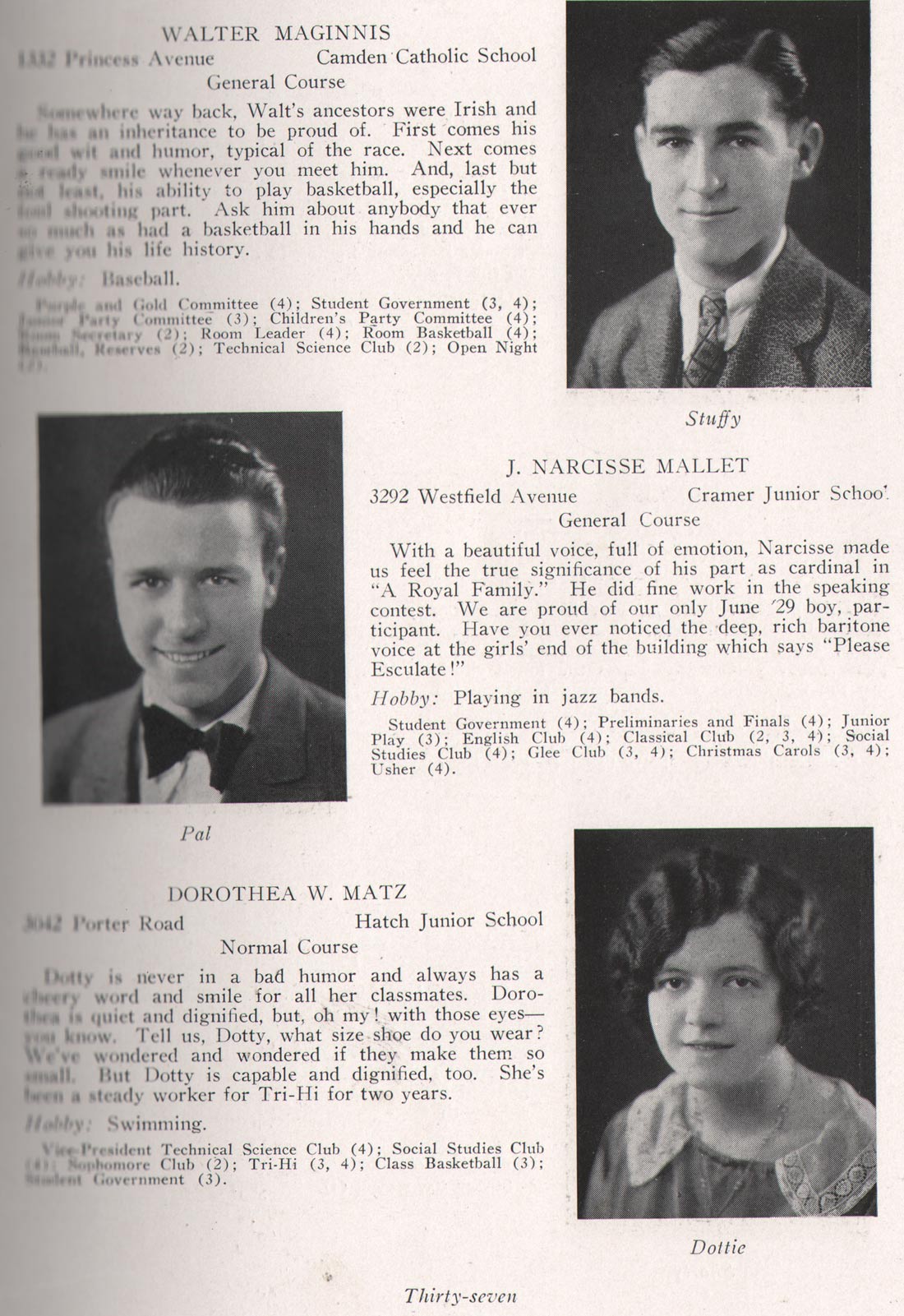 Walter Maginnis, J. Narcisse Mallet, Dorothea W. Matz