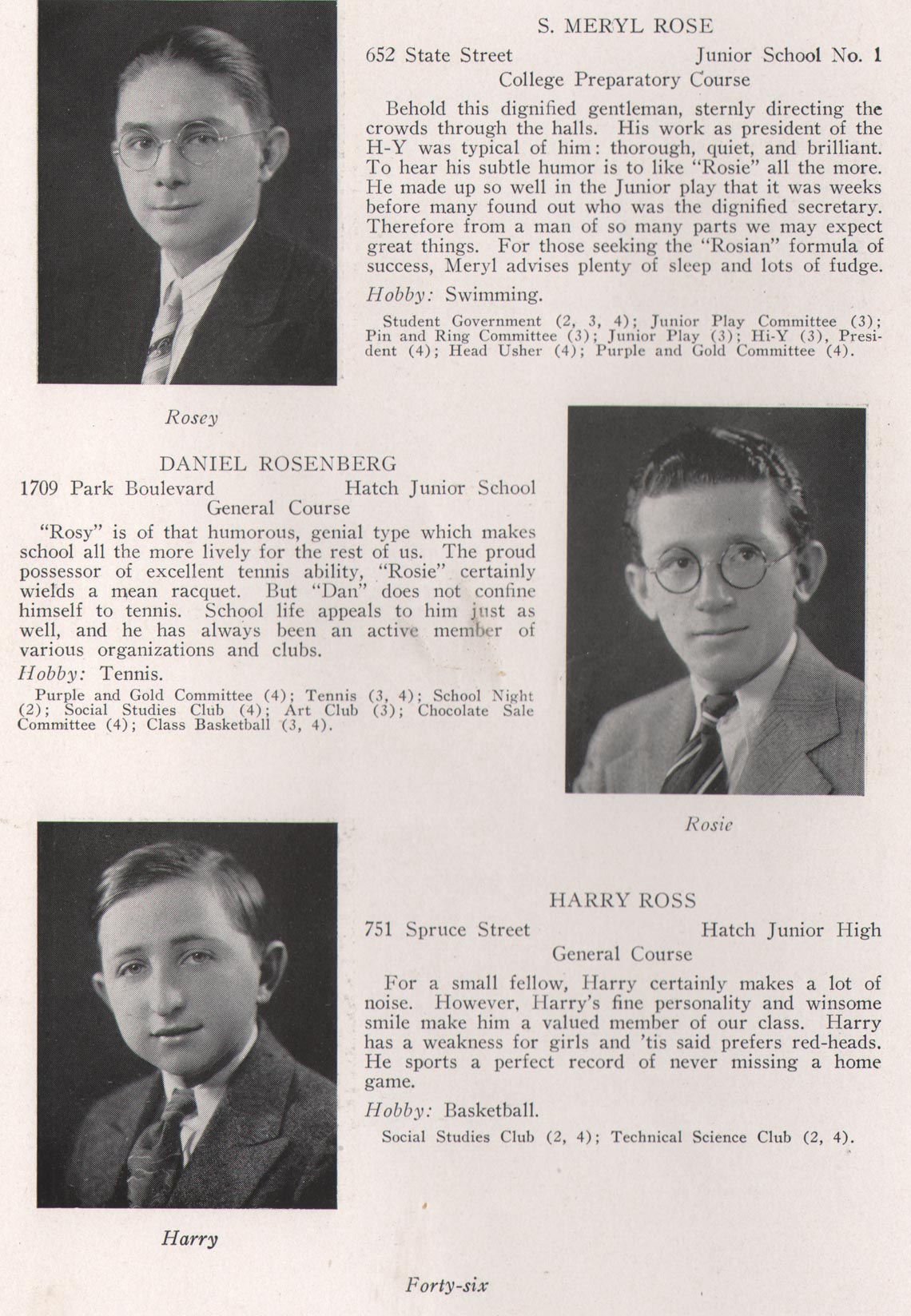 S. Meryl Rose, Daniel Rosenberg, Harry Ross