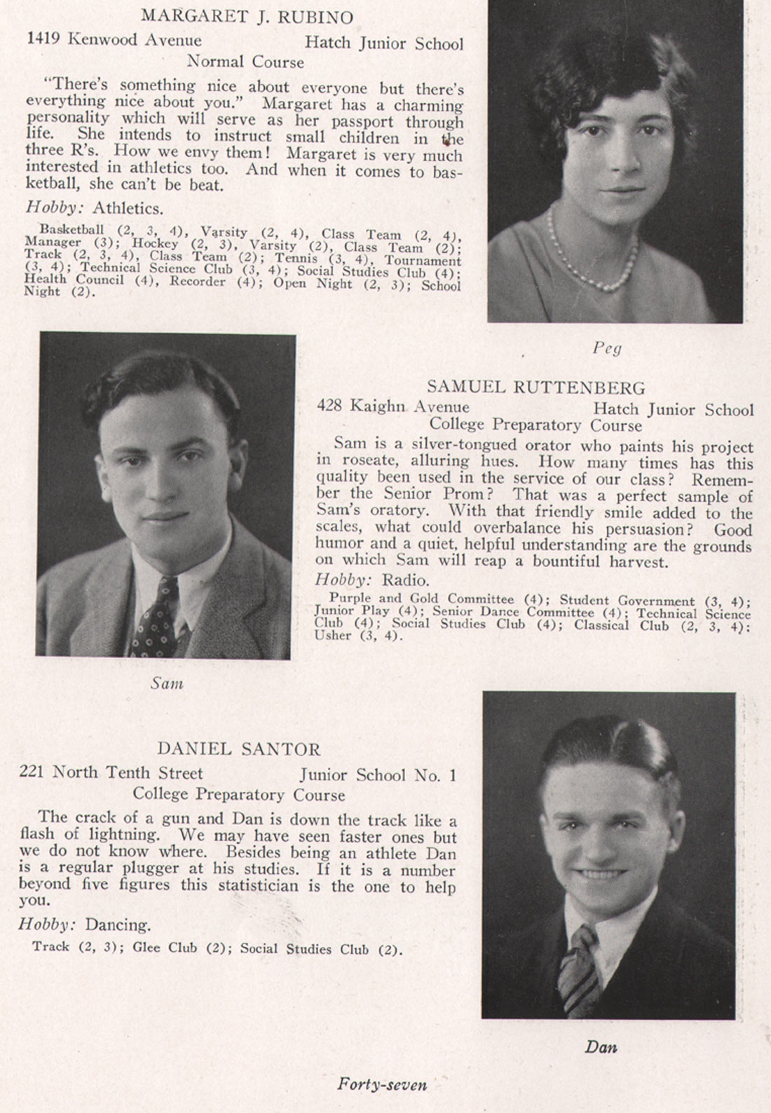 Margaret J. Rubino, Samuel Ruttenberg, Daniel Santor