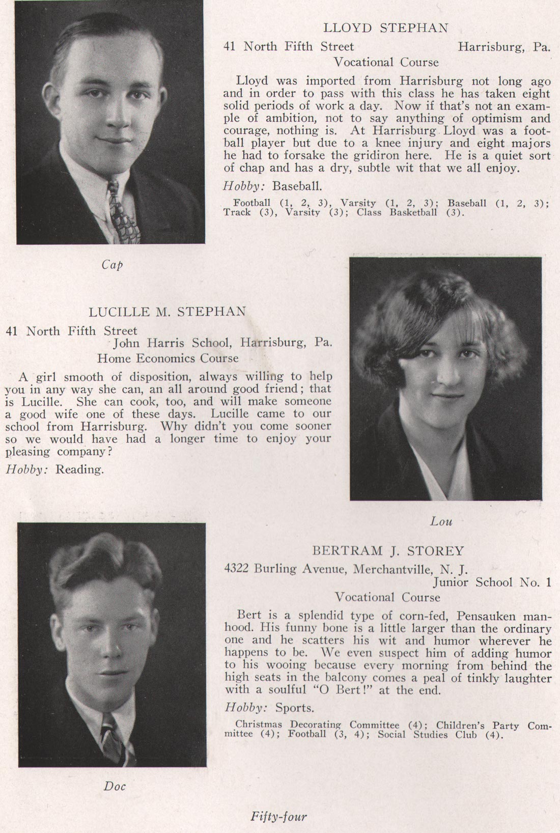 Lloyd Stephan, Lucille M. Stephan, Bertram J. Storey