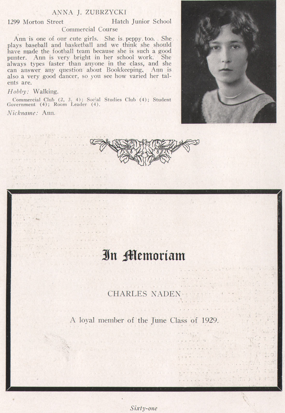 Anna J. Zubrzycki, Charles Naden