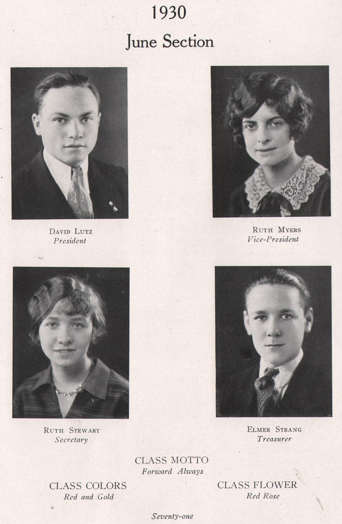 Yearbook page 71, Camden High School June 1929
