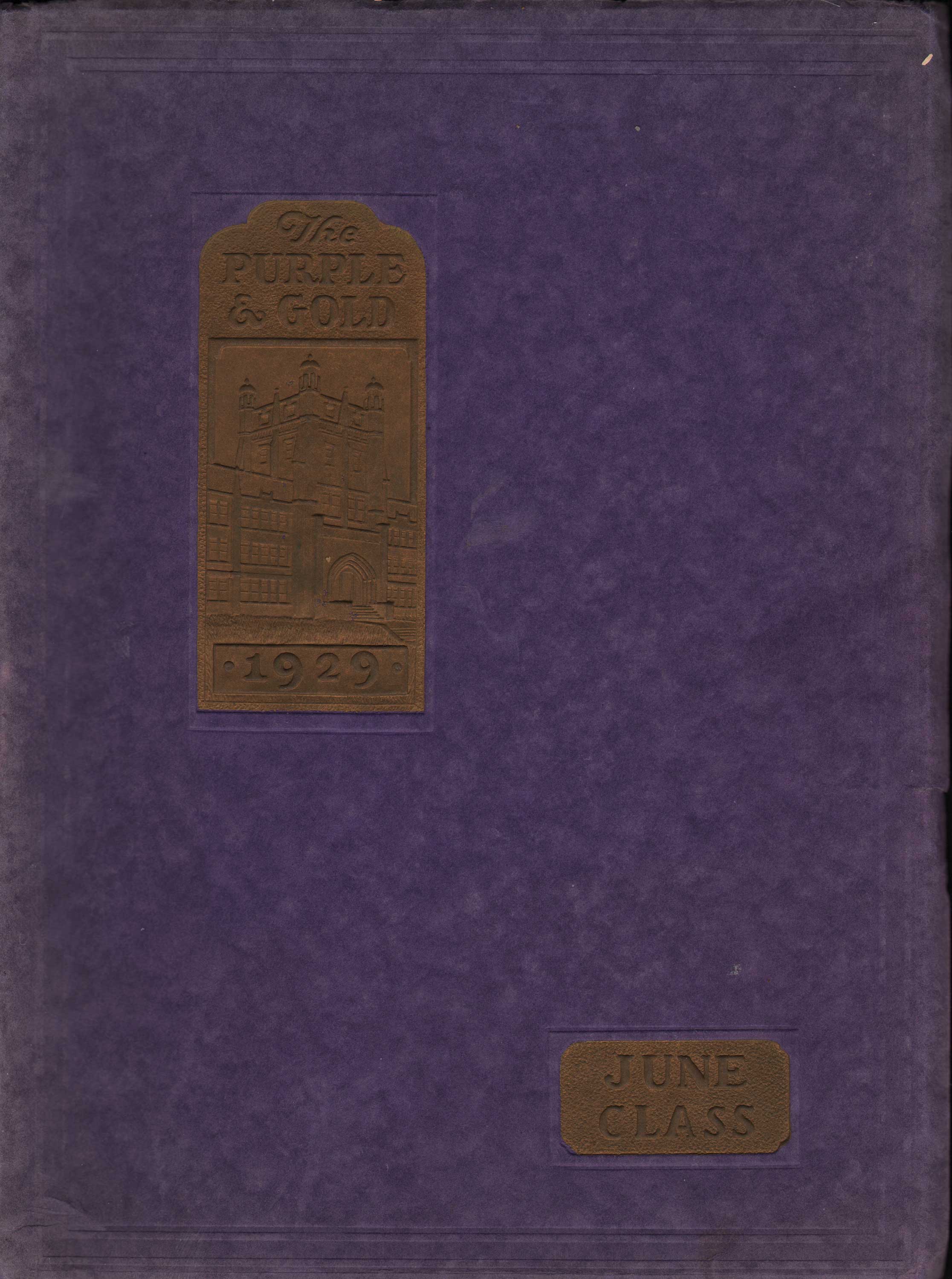 Camden High School June 1929 Purple and Gold yearbook cover