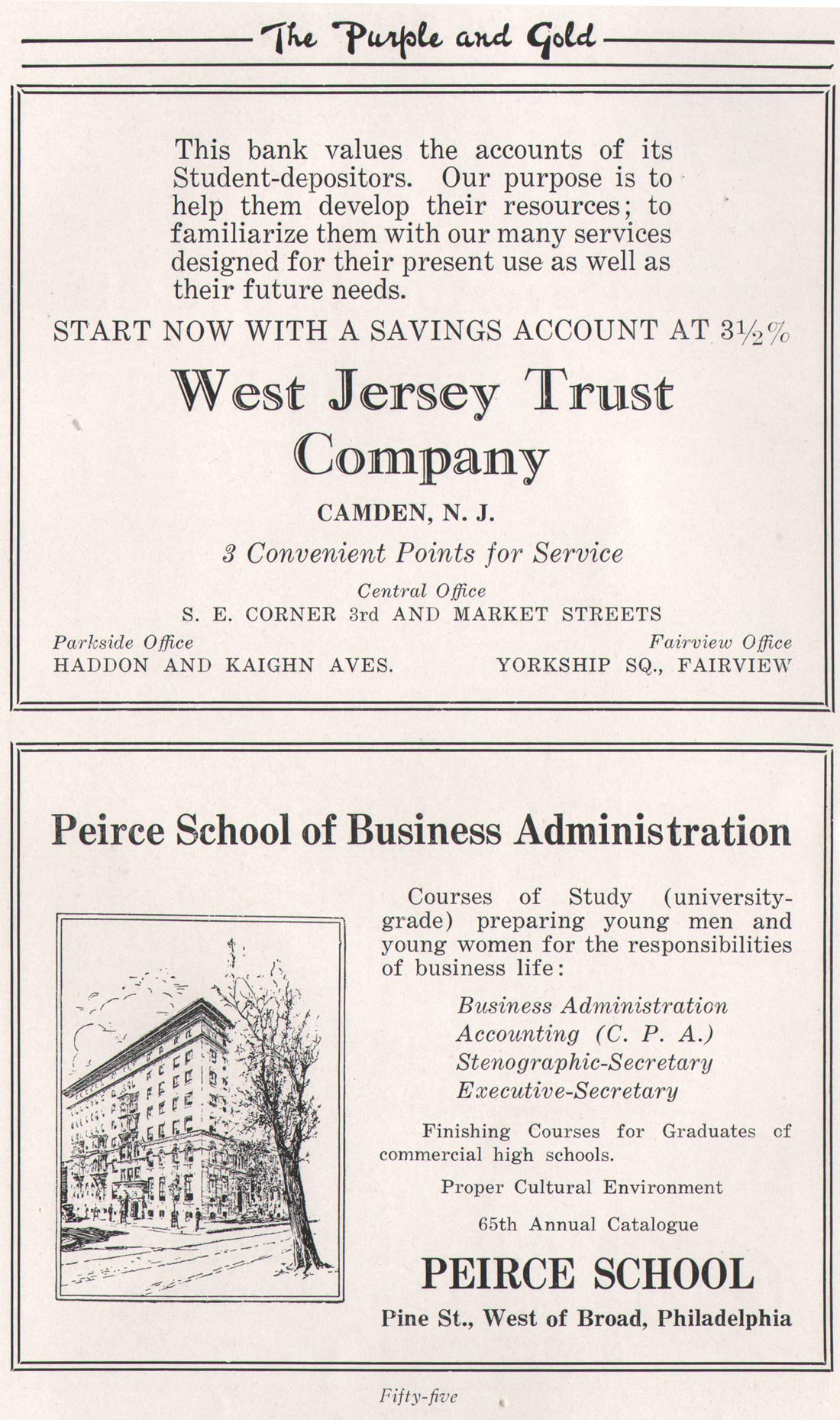 Yearbook advertisement page 55