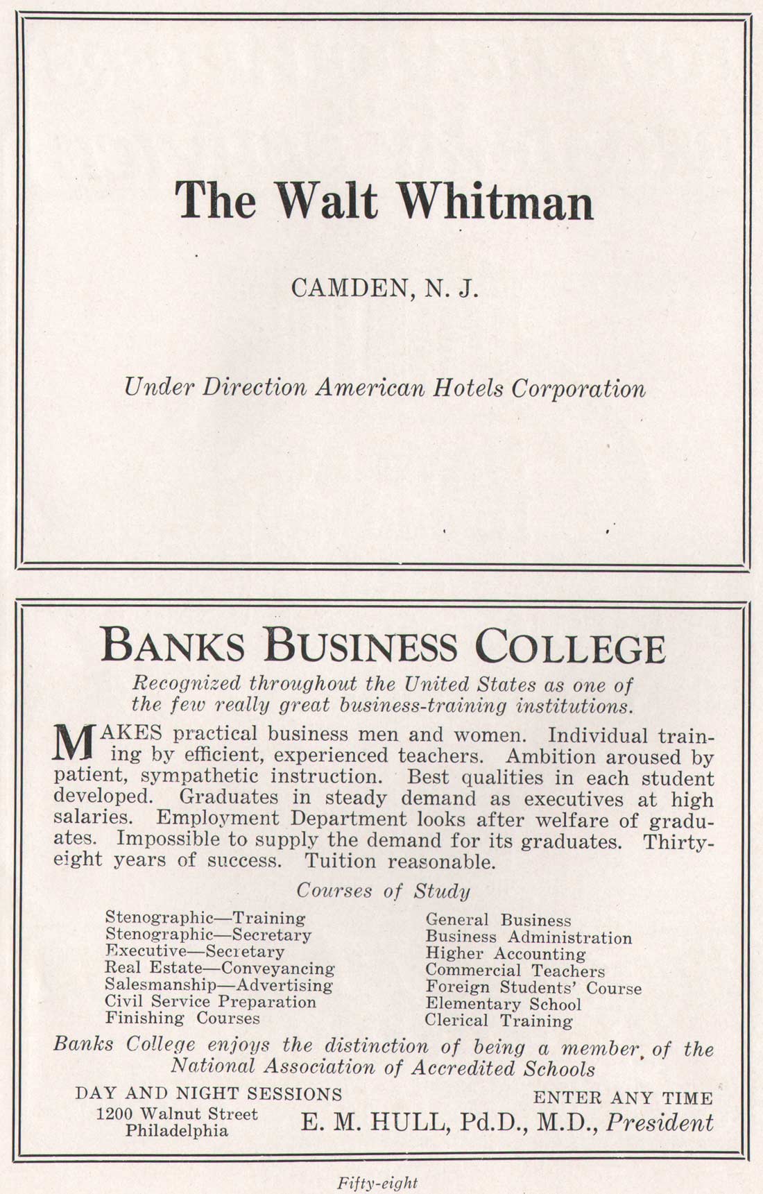 Yearbook advertisement page 58