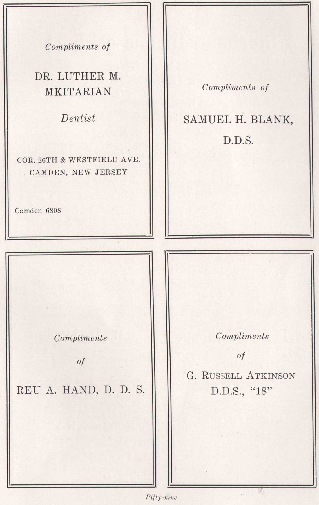 Yearbook advertisement page 59