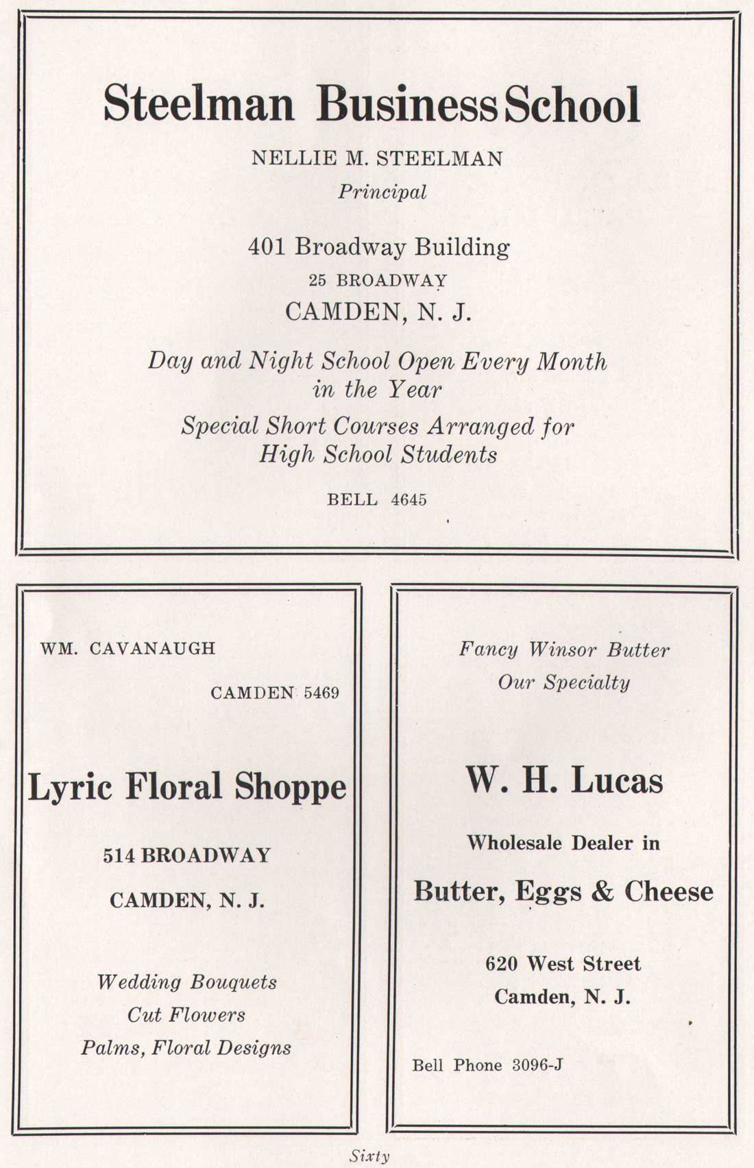 Yearbook advertisement page 60