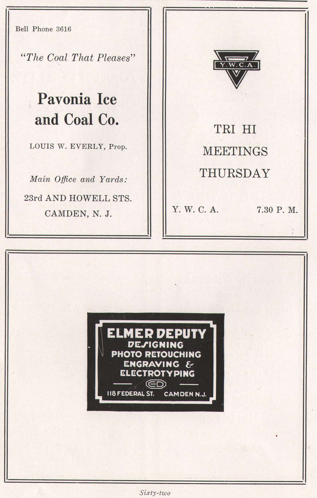 Yearbook advertisement page 62