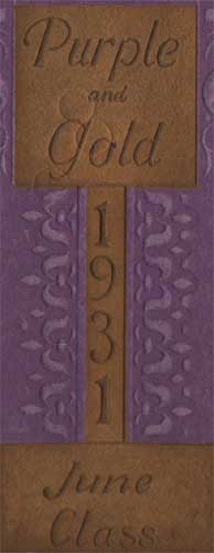 Camden High School June 1931 yearbook cover, spine