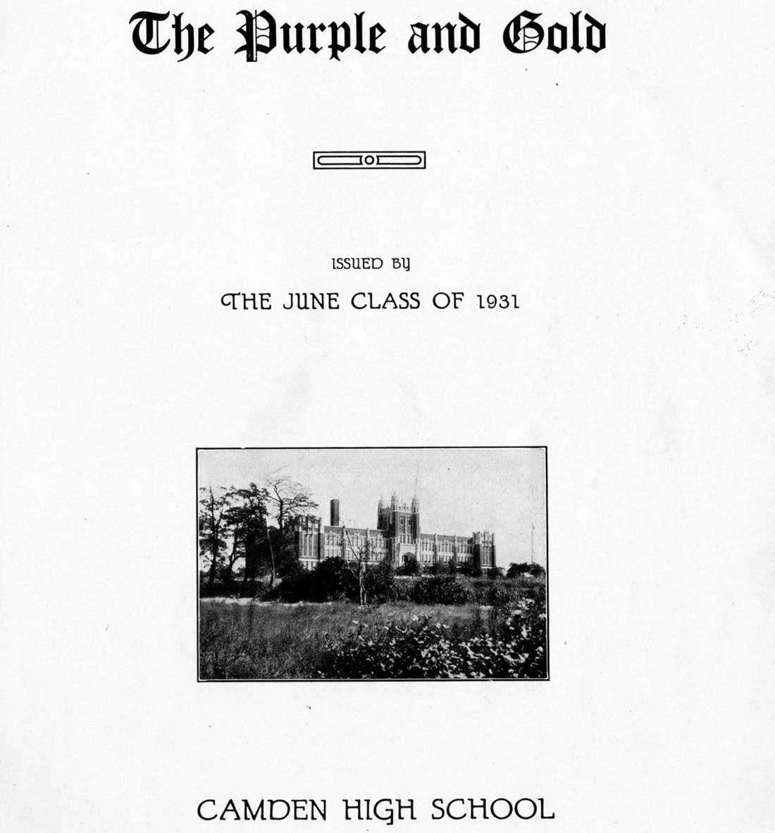 Camden High School June 1931 yearbook page 1