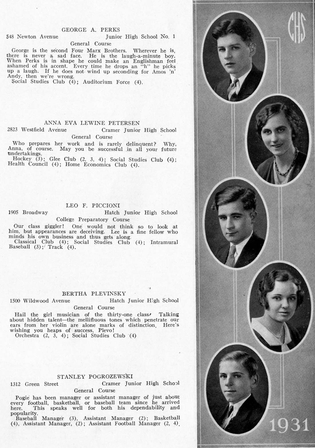 Camden High School June 1931 class portraits page 37