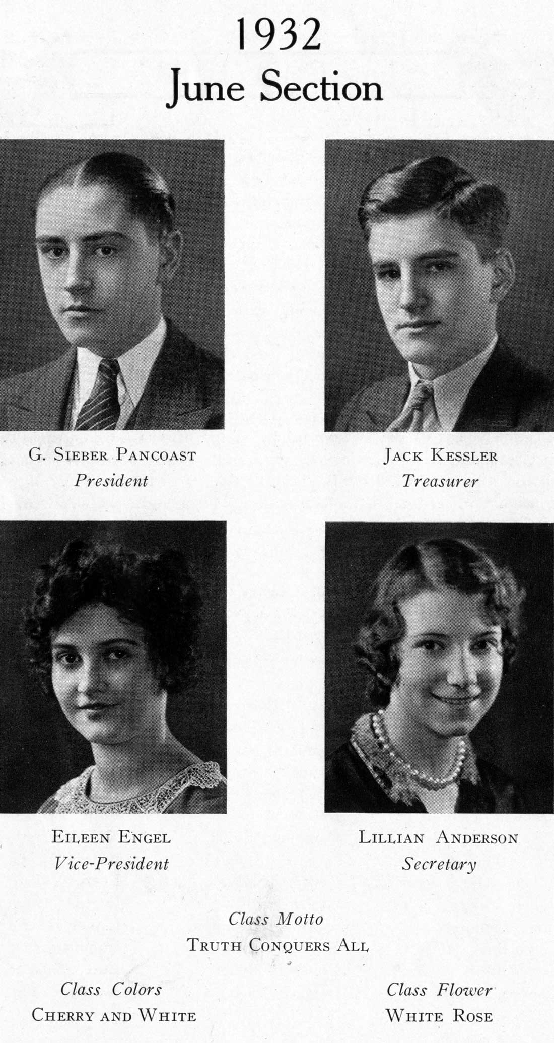 Camden High School 1932 June section class officers