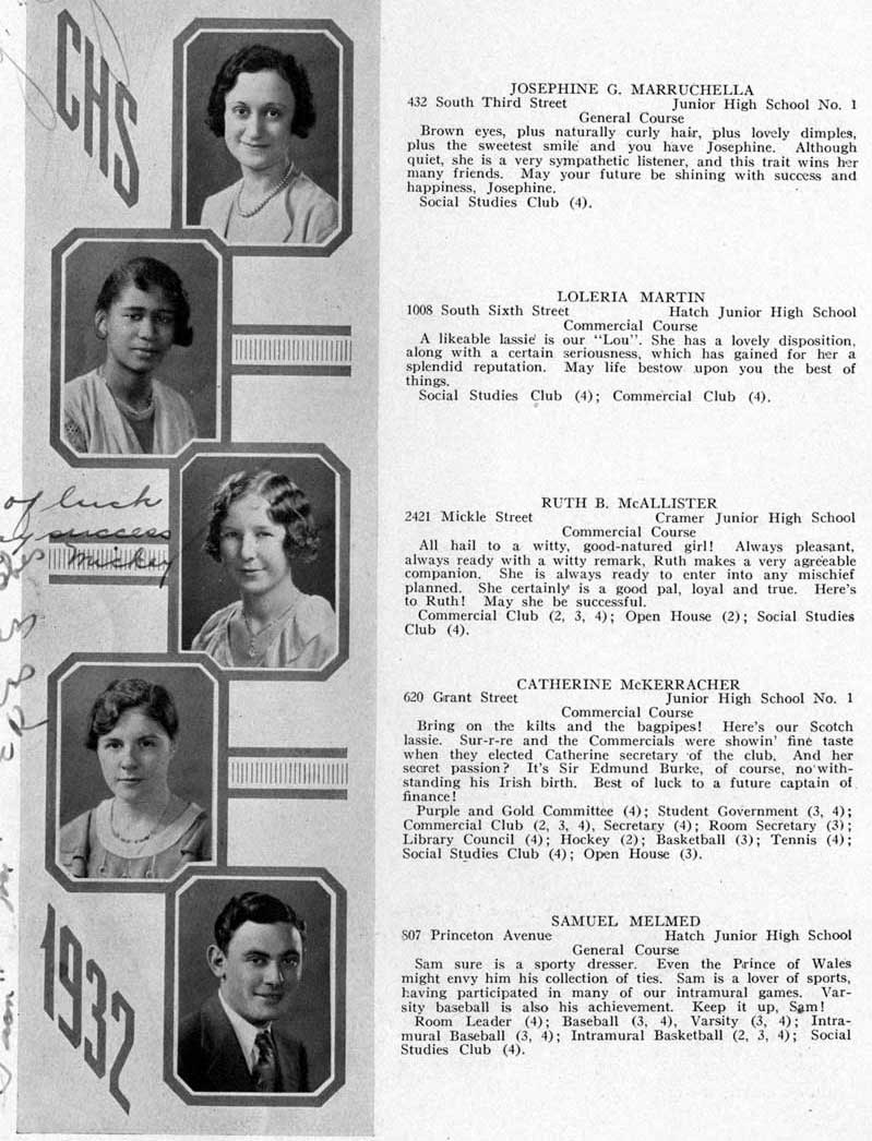 Student portraits: Mildred Grossberg, Seymour Halbert