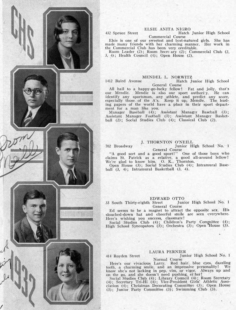 Student portraits: Louise Henderson, Elvera L. Hensgen