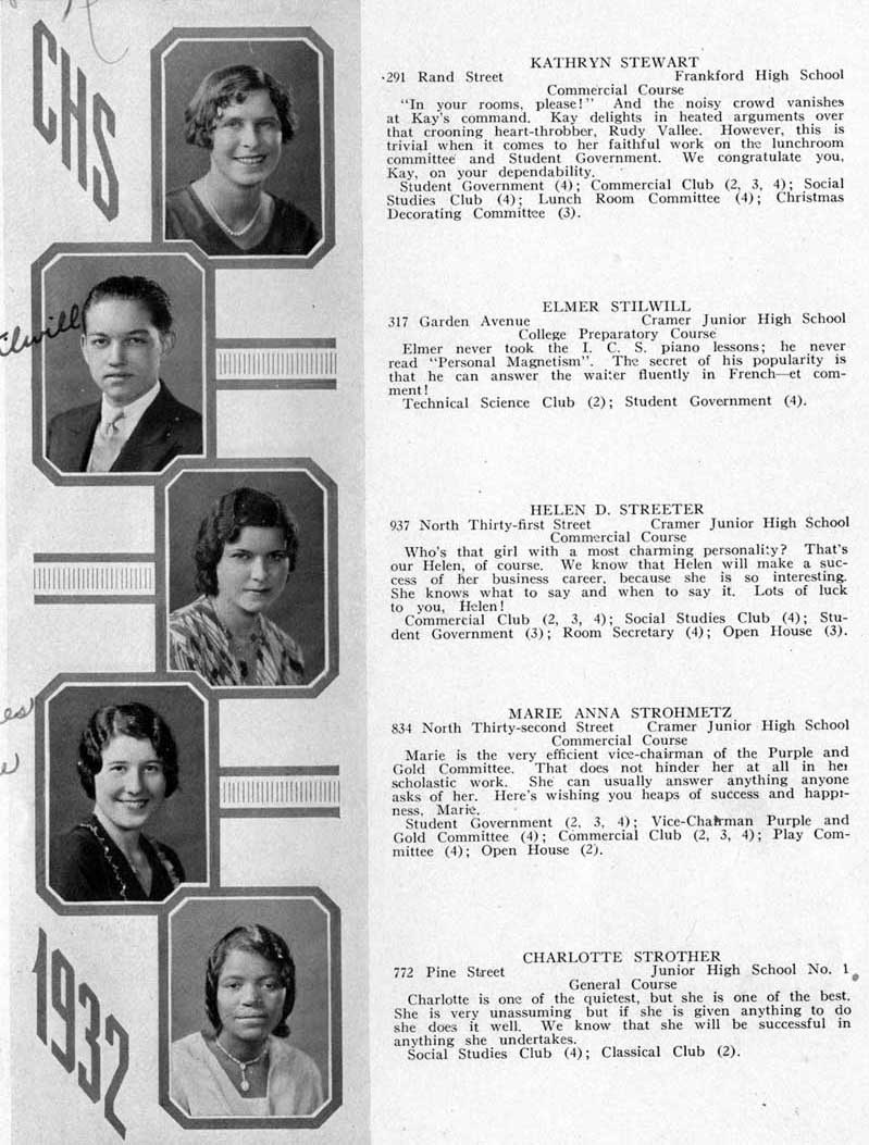 Student portraits: Ione Kesting, Margaret Kevis