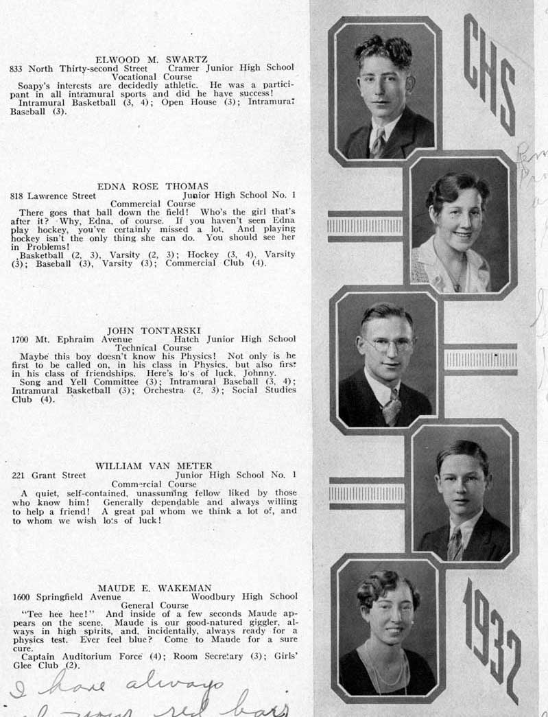 Student portraits: Doris Kissell, Stella Kolysky, Alexander J. Konopka