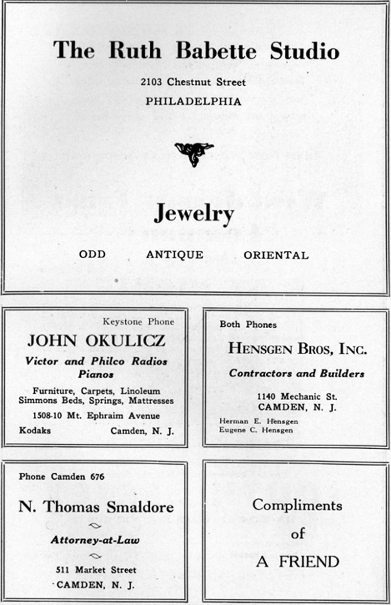 Advertisement pages, Camden High School June 1932 yearbook