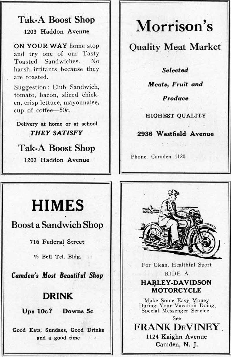 Advertisement pages, Camden High School June 1932 yearbook