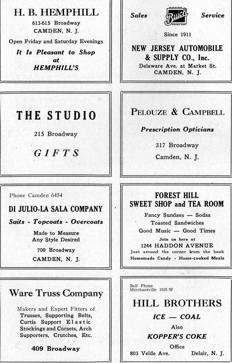 Advertisement pages, Camden High School June 1932 yearbook