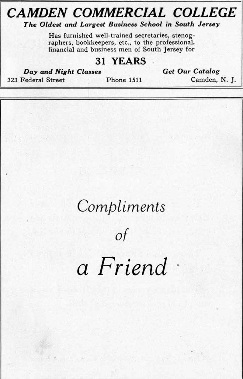 Advertisement pages, Camden High School June 1932 yearbook
