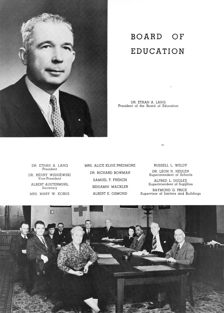 Camden High School 1942 Purple and Gold Yearbook Board of Education page