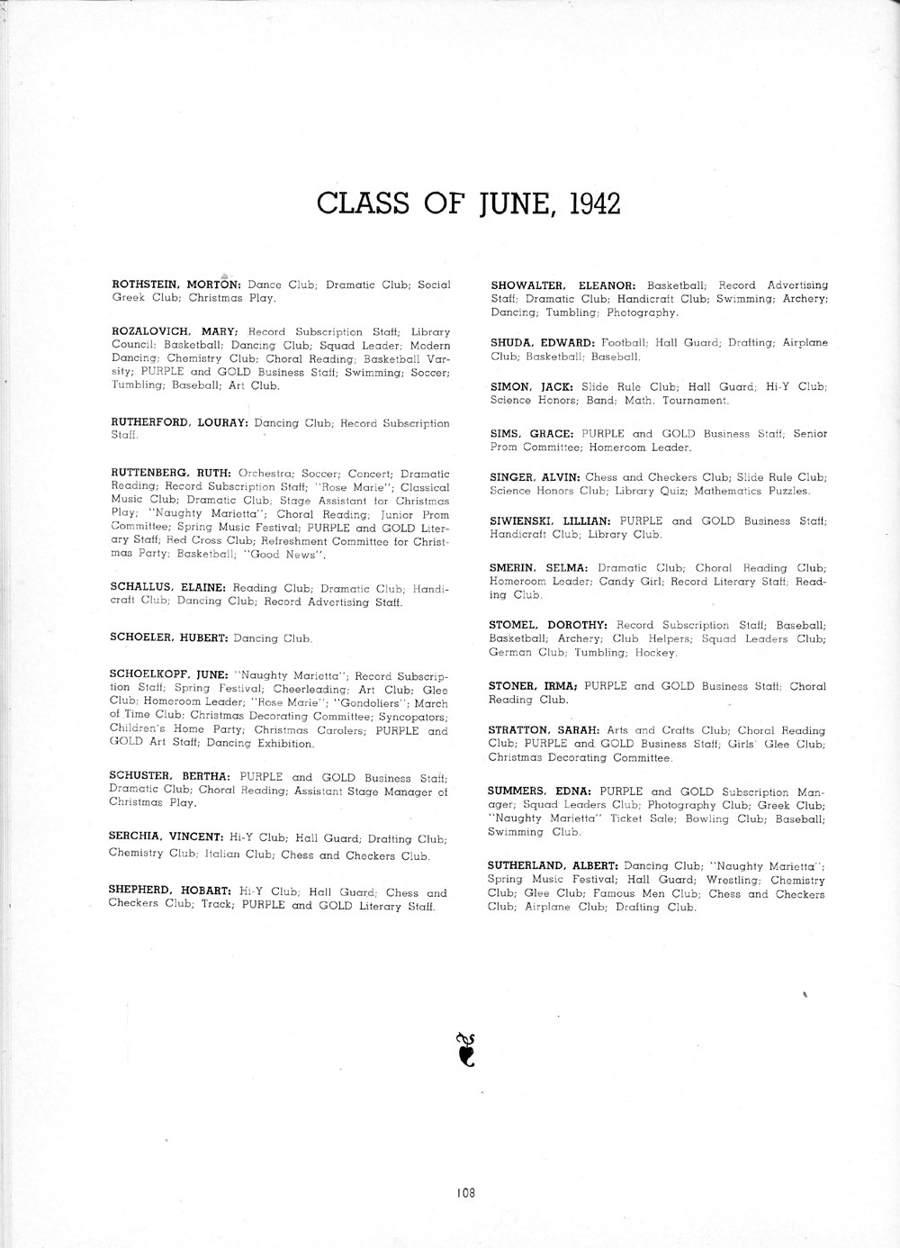 Page 108 — student directory