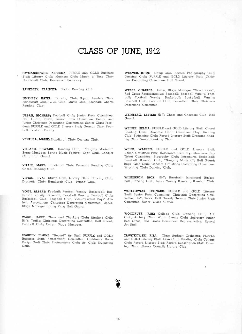 Page 109 — student directory heading