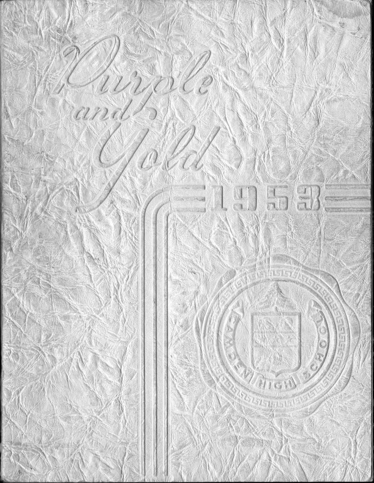 Front cover of the 1953 Camden High School Purple & Gold yearbook